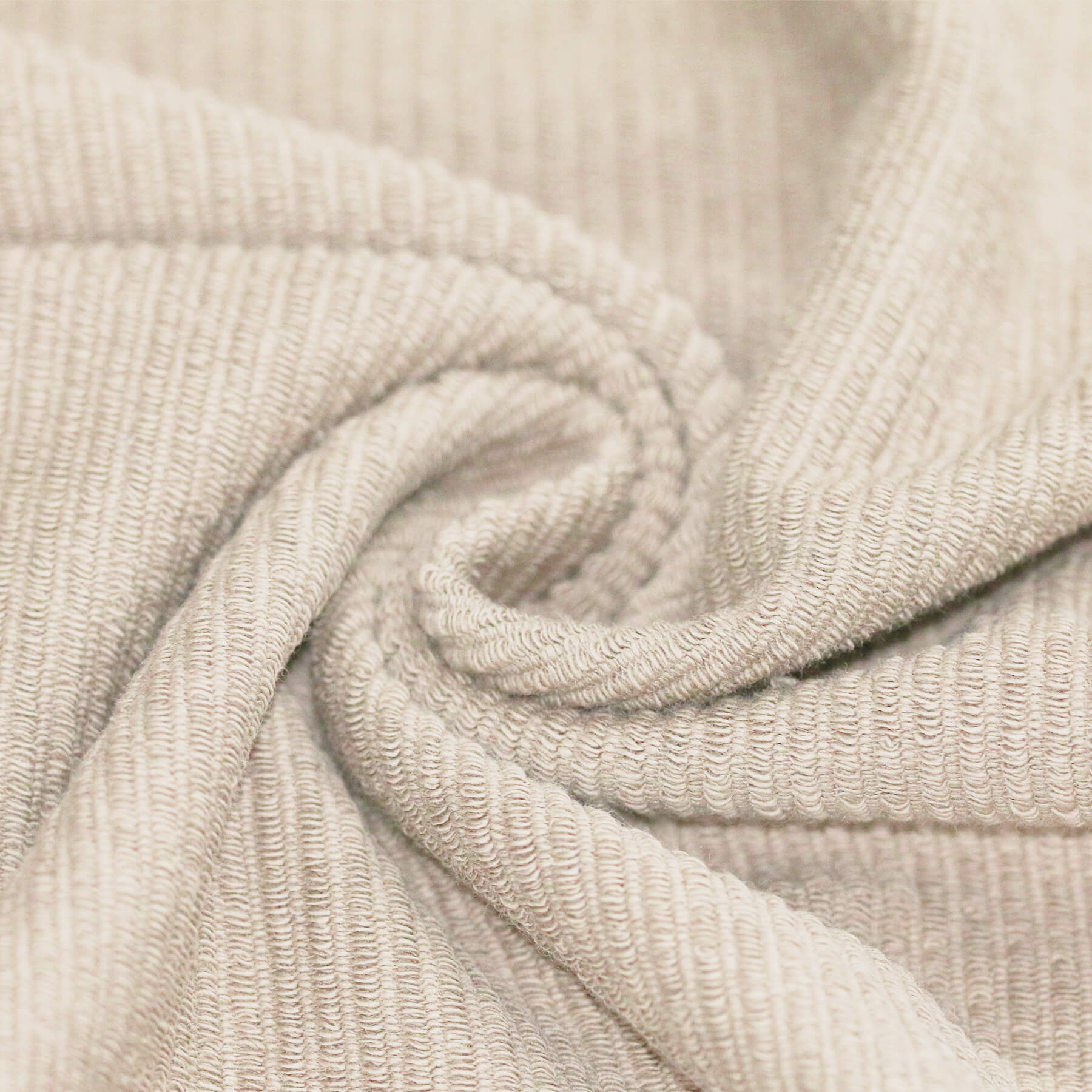 Rib Loop Terry Jersey Stof Licht Beige
