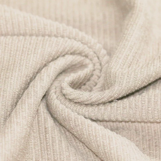 Rib Loop Terry Strikstof Lys Beige - (Jerseystoffer)