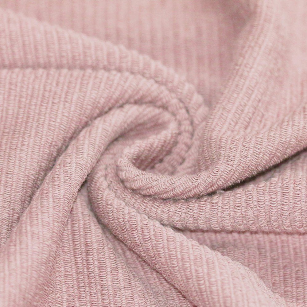 Rib Loop Terry Jersey Fabric Nude Pink