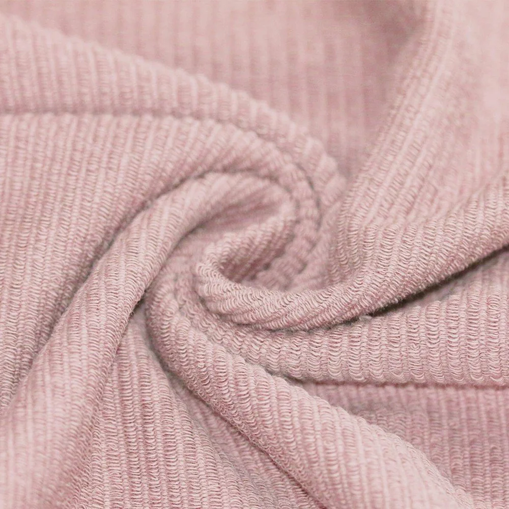 Rib Loop Terry Jersey Fabric Nude Pink