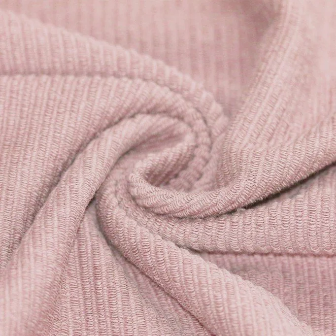 Ripp Loop Terry Jerseystoff Nude Rosa - (Jersey Stoffe)