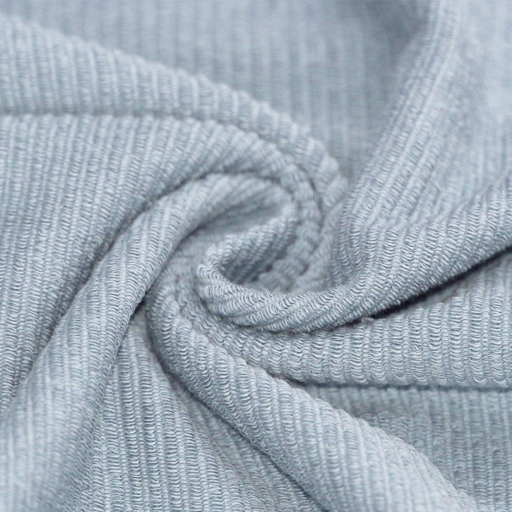 Rib Loop Terry Jersey Fabric Steel Blue