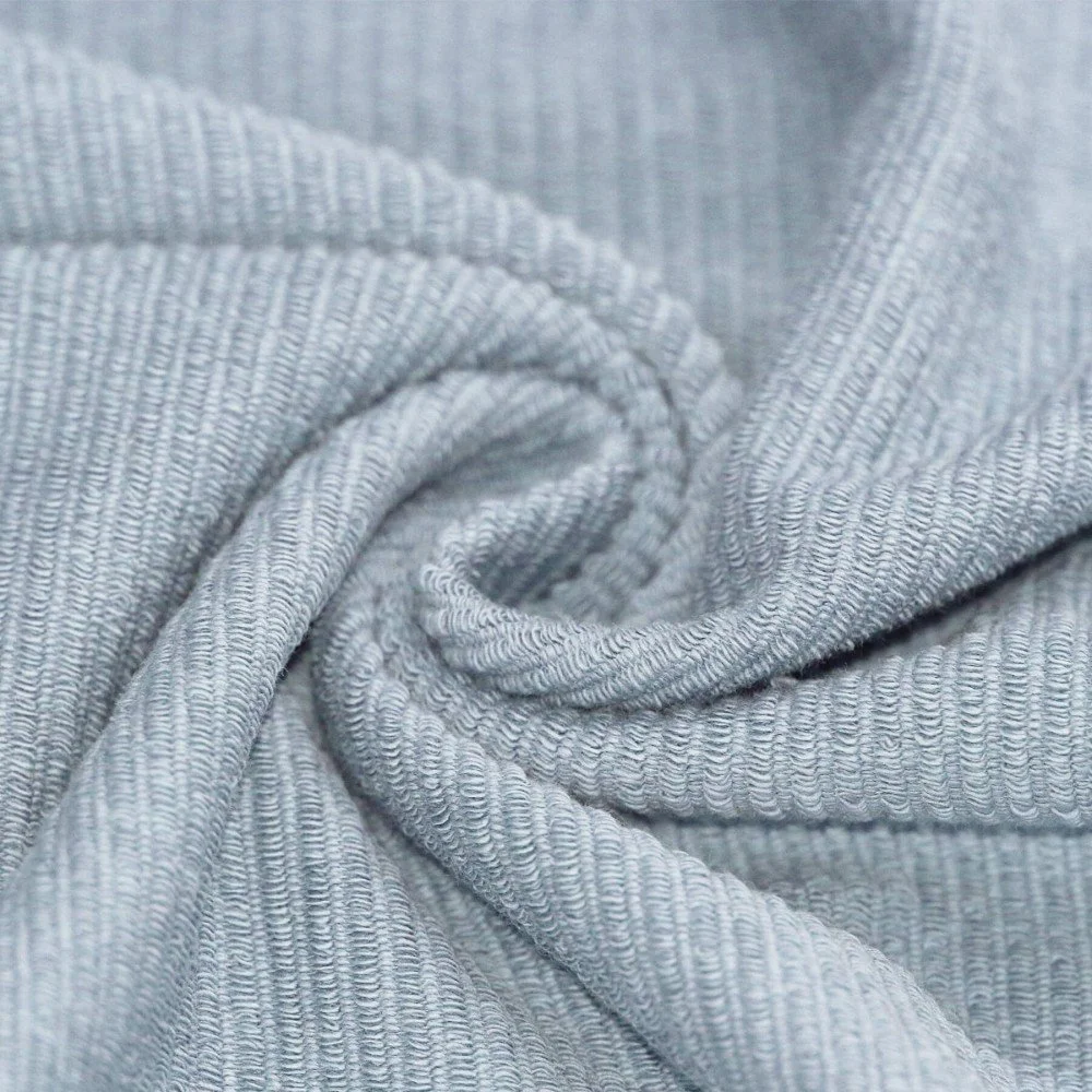 Rib Loop Terry Jersey Fabric Steel Blue