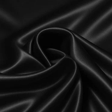 Stretch Satin Stoff Schwarz - (Modestoffe)