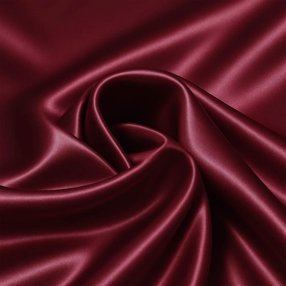 Stretch Satijn Stof Bordeaux, luxe glans met stretch comfort Stretch Satijn Stof Bordeaux - (Modestoffen)