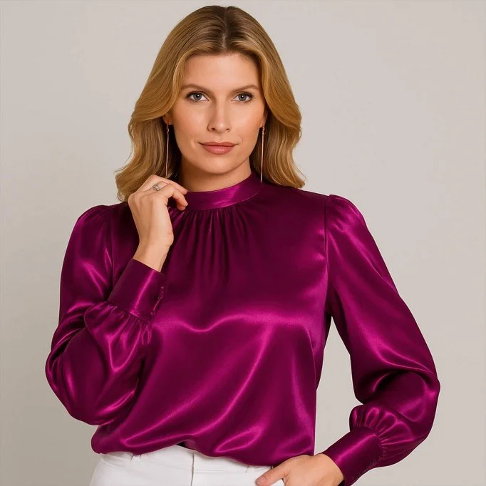 Tissu Satin Stretch Rose Cardinal - (Tissus De Mode)