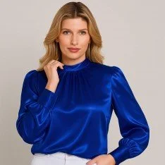 Stretch Satin Fabric Cobalt