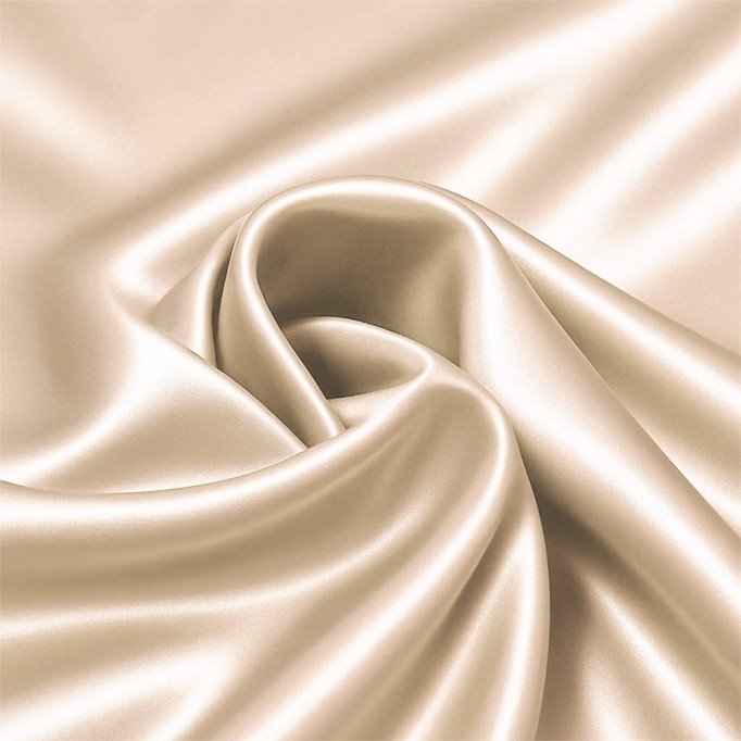 Stretch Satijn Stof Creme - (Modestoffen)