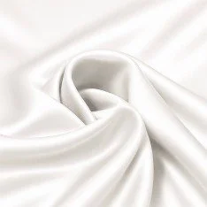 Stretch Satijn Stof Ecru