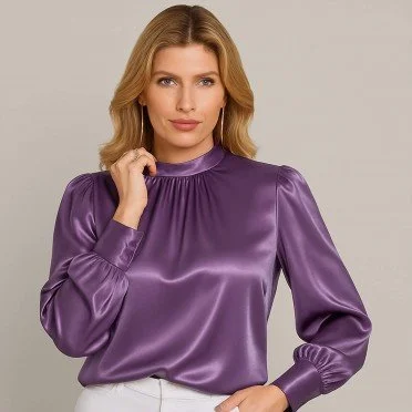 Stretch Satijn Stof Mauve - (Modestoffen)