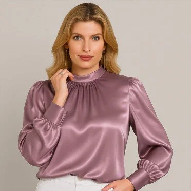 Stretch Satijn Stof Oud Roze - (Modestoffen)
