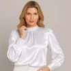 Stretch Satin Stoff Weiß Stretch Satin Stoff Weiß - (Modestoffe)