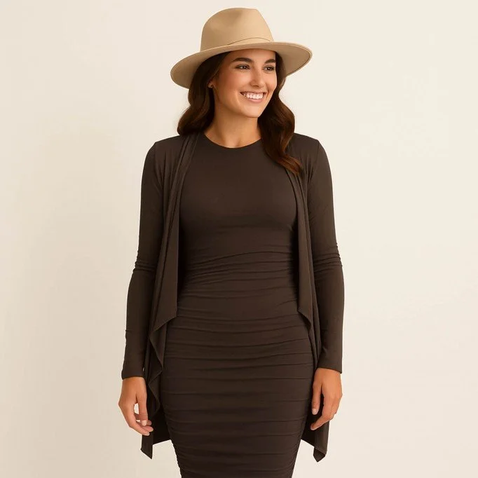 Bamboe Jersey Stof Chocolade Bruin - (Jersey Stoffen)