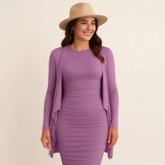 Tessuto Jersey Di Bambù Lilla Antico