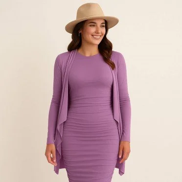 Tissu Jersey Bambou Lilas Vieux  - (Tissus Jersey)