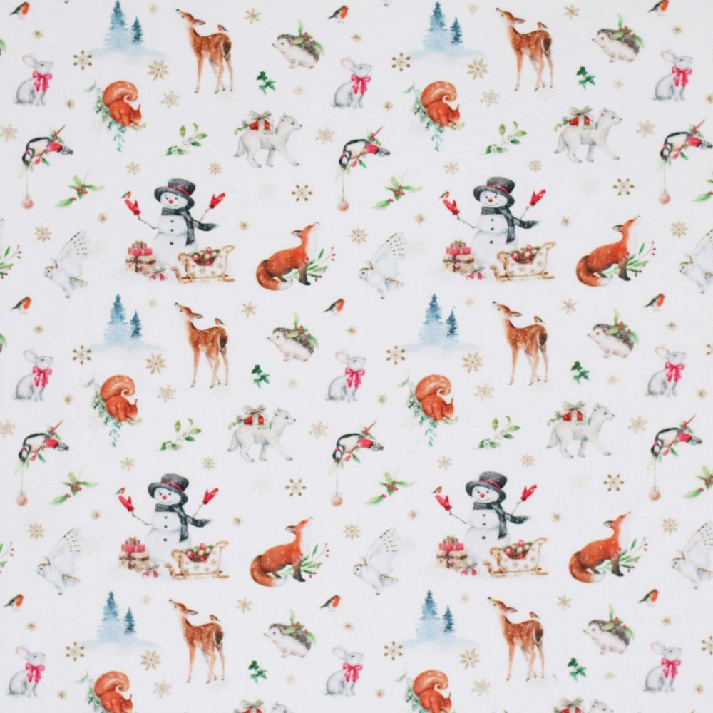 Bomuldjersey Digital Print - Juledyr