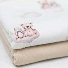 Jersey Cotton Fabric Digital Print - Stuffed Animals Jersey Cotton Fabric Digital Print - Stuffed Animals