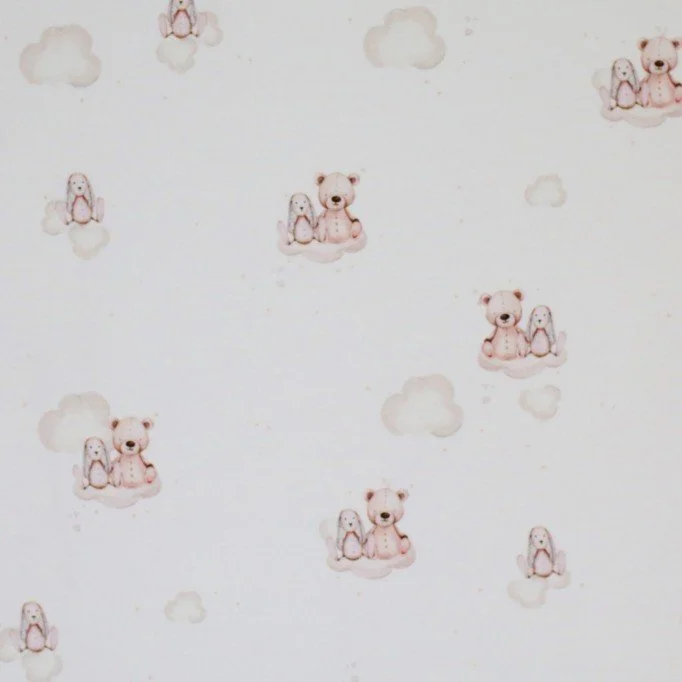 Jersey Cotton Fabric Digital Print - Stuffed Animals - (Jersey Cotton Fabric Digital Print)