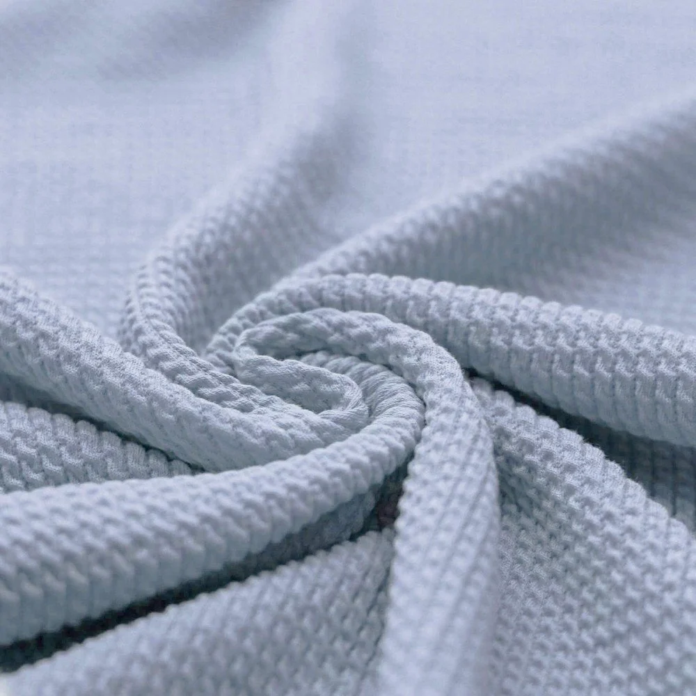 Mini Cable Jersey Fabric Steel Blue