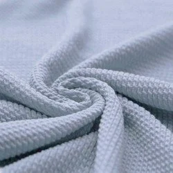 Tessuto Jersey Motivi a Treccia Mini Blu Acciaio Tessuto Jersey Motivi a Treccia Mini Blu Acciaio