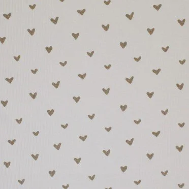 Rib Jersey Stof Bedrukt - Hartjes Licht Beige Rib Jersey Stof Bedrukt - Hartjes Licht Beige - (Jersey Stoffen)