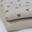 Rib Knit Jersey Fabric Printed - Hearts Light Beige - (Jersey Fabrics)