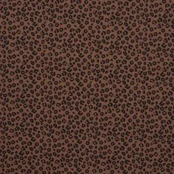 Rib Jersey Strikstof Muster - Leopardtryk Brun