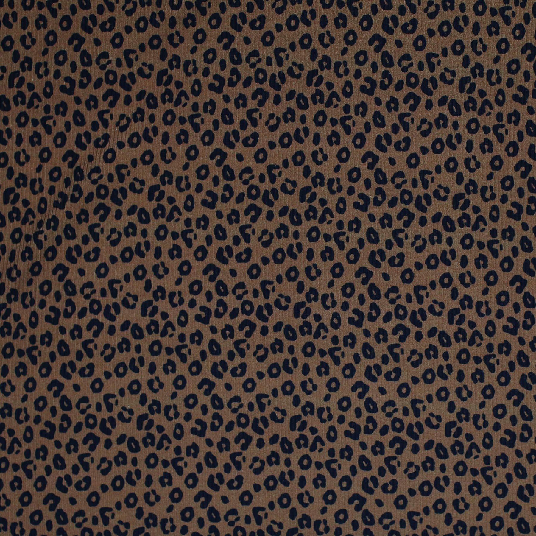 Rib Jersey Stof Bedrukt - Luipaardprint Bruin