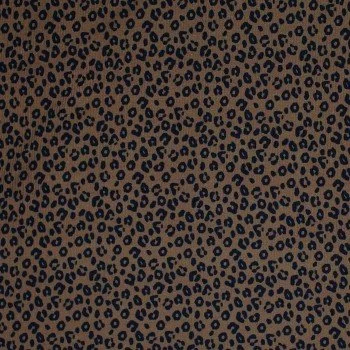 Rib Jersey Stof Bedrukt - Luipaardprint Bruin Rib Jersey Stof Bedrukt - Luipaardprint Bruin