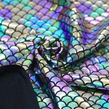 Hologram Lycra Fabric (Mermaid Scales) Rainbow - (Dance Fabrics)