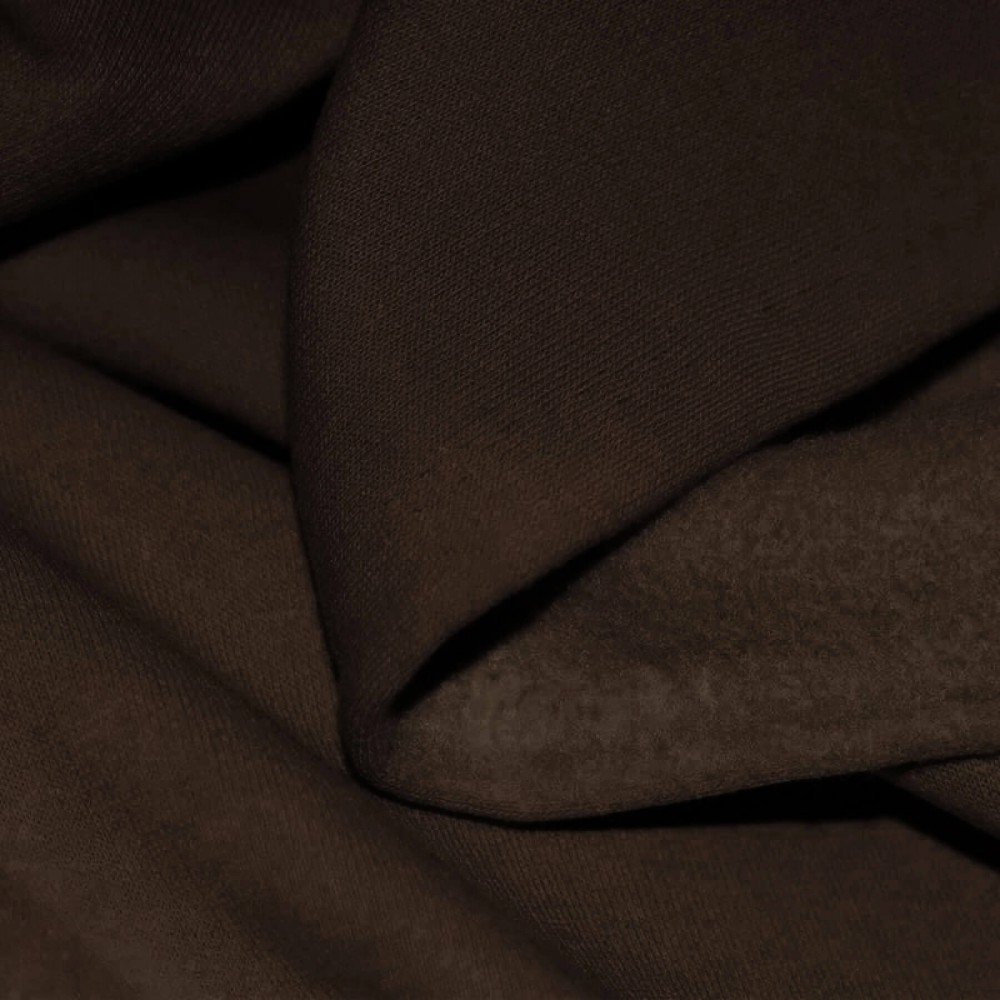 Tessuto Felpa Cotone Marrone Cioccolato