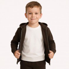 Tessuto Felpa Cotone Marrone Cioccolato Tessuto Felpa Cotone Marrone Cioccolato