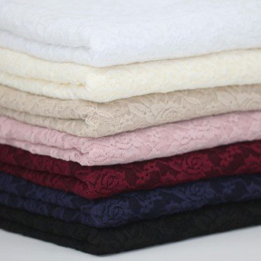 Tessuto Pizzo Stretch Bordeaux  - (Pizzo Tessuto)