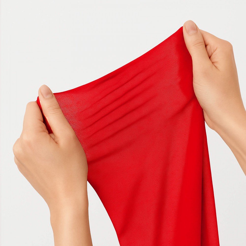 Tessuto Mesh Bielastico Rosso