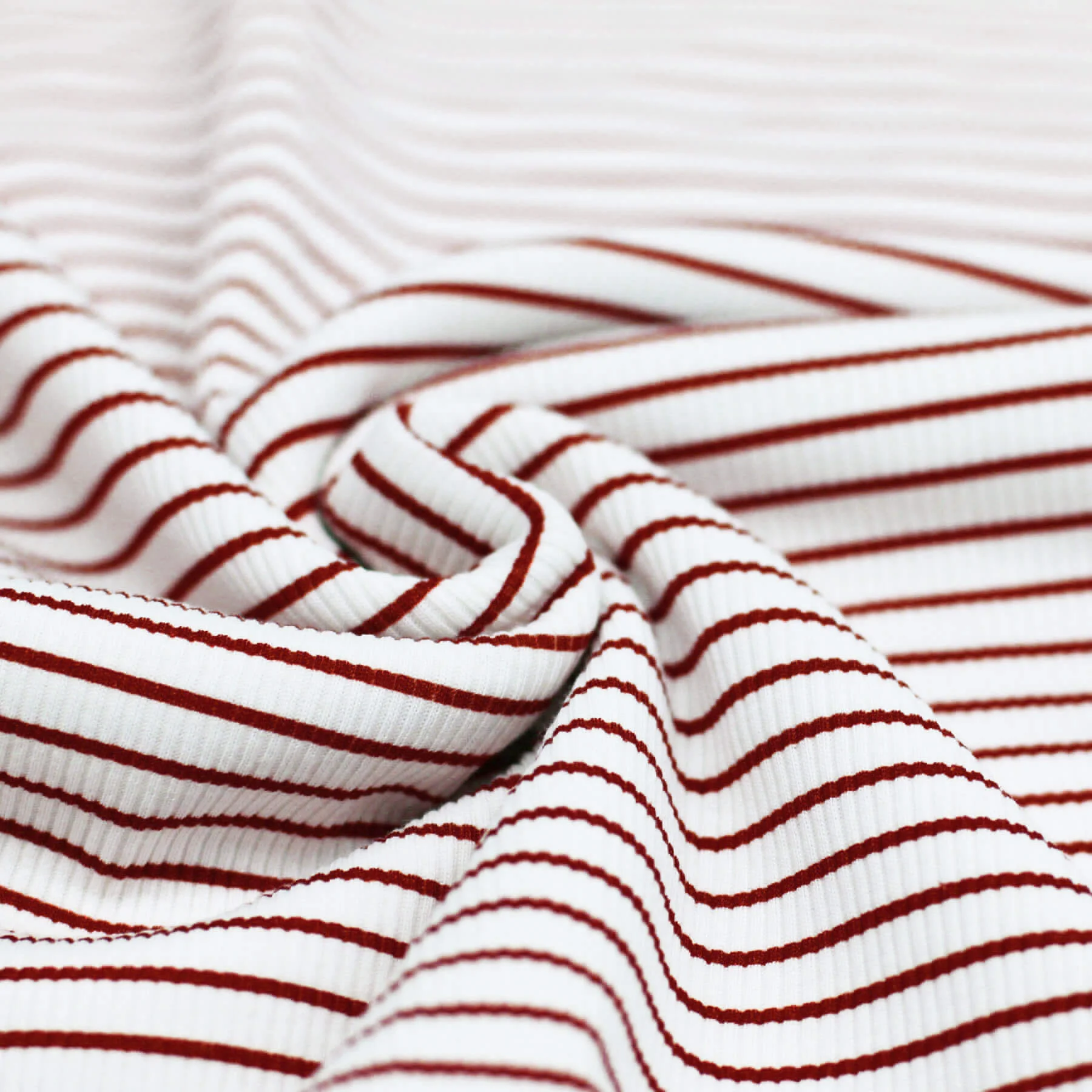 Rib Jersey Stof Bedrukte Streep Bordeaux