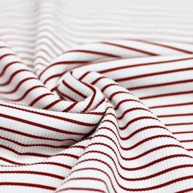 Rib Jersey Fabric Printed Stripe Bordeaux Rib Jersey Fabric Printed Stripe Bordeaux