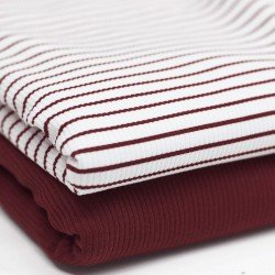 Rippstrick Jersey Stoff Streifen Gedrückt Bordeaux Rippstrick Jersey Stoff Streifen Gedrückt Bordeaux