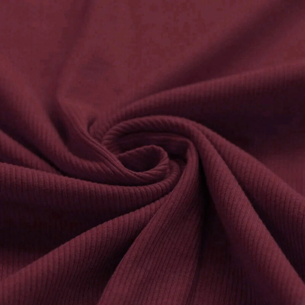 Rib Jersey Stof Bordeaux