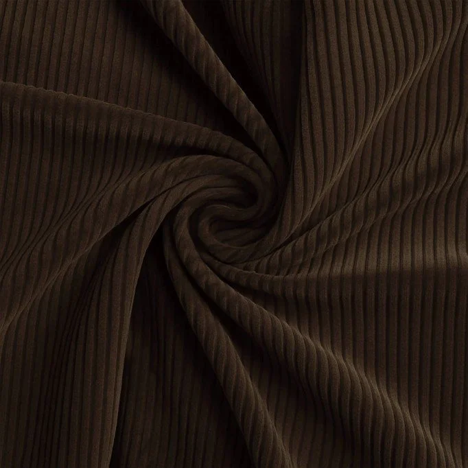 Corduroy Stretch Fabric 6 Wales Chocolate Brown - (Fashion Fabrics)