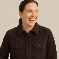 Tessuto Velluto a Coste Stretch 6 Wales Marrone Cioccolato