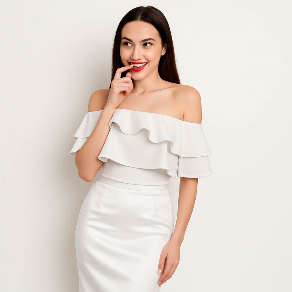 Deluxe Stretch Satin Fabric Ecru