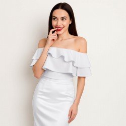 Deluxe Stretch Satin Fabric White Deluxe Stretch Satin Fabric White