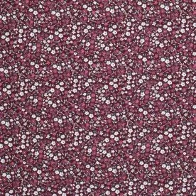 Jersey Di Cotone Stampa Digitale - Bel Fiore Bordeaux