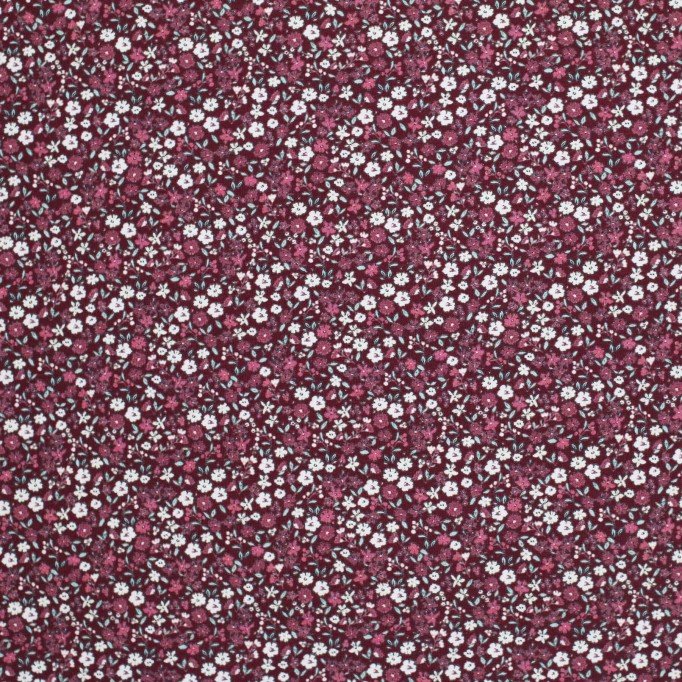 Baumwolljersey Digital - Hübsche Blume Bordeaux Baumwolljersey Digital - Hübsche Blume Bordeaux - (Baumwolljersey Digitaldruck)