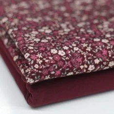 Dzianina Bawełniana Druk Cyfrowy - Ładny Kwiat Bordo Dzianina Bawełniana Druk Cyfrowy - Ładny Kwiat Bordo