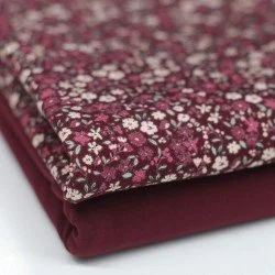 Jersey Coton Impression Numérique - Jolie Fleur Bordeaux Jersey Coton Impression Numérique - Jolie Fleur Bordeaux