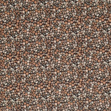 Baumwolljersey Digital - Hübsche Blume Braun Baumwolljersey Digital - Hübsche Blume Braun