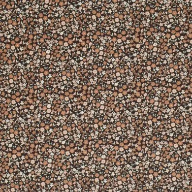 Bomuldjersey Digital Print - Smuk Blomst Brun Bomuldjersey Digital Print - Smuk Blomst Brun