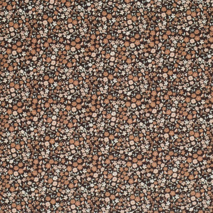 Baumwolljersey Digital - Hübsche Blume Braun Baumwolljersey Digital - Hübsche Blume Braun - (Baumwolljersey Digitaldruck)