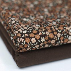 Baumwolljersey Digital - Hübsche Blume Braun Baumwolljersey Digital - Hübsche Blume Braun